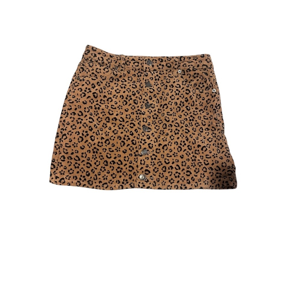 Cat & Jack Girls Leopard Print Button Front Skirt Size 14
